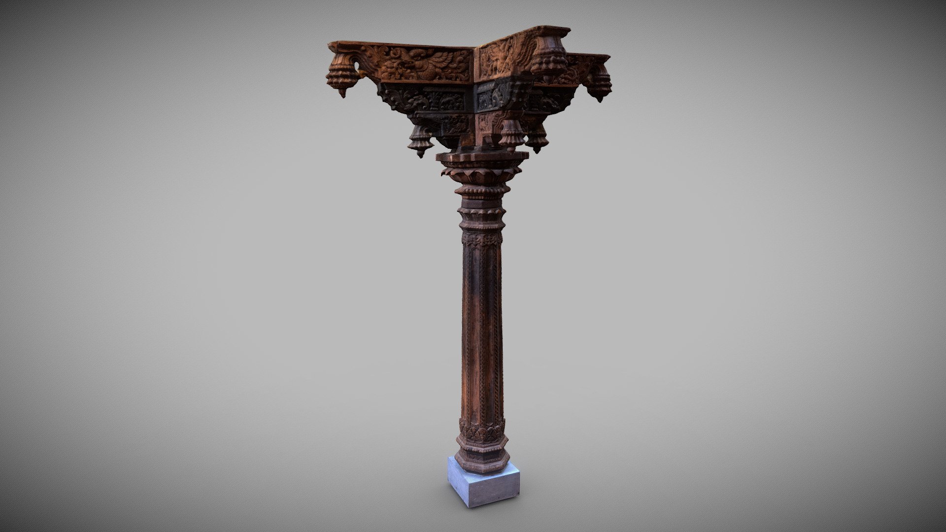 Temple pillars, wood, Kerala, South India, late 18th century. Musée d'Art et d'Histoire (Musée du Cinquantenaire, Brussels). Made with CapturingReality.

For more updates, please consider to follow me on Twitter at @GeoffreyMarchal 3d model