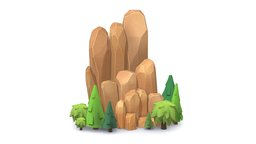 Cartoon Stone Cllff and Green Trees trees, tree, green, toon, style, mount, hill, pine, mountain, island, edge, cliff, boulder, stylised, foliage, stones, bouldering, leafy, deciduous, handpaintedtexture, pinecone, treestump, treetrunk, pinetree, stonewall, pine-tree, cliff-stone, pinetrees, handpainted, cartoon, game, stone, gameasset, stylized, rock, gameready