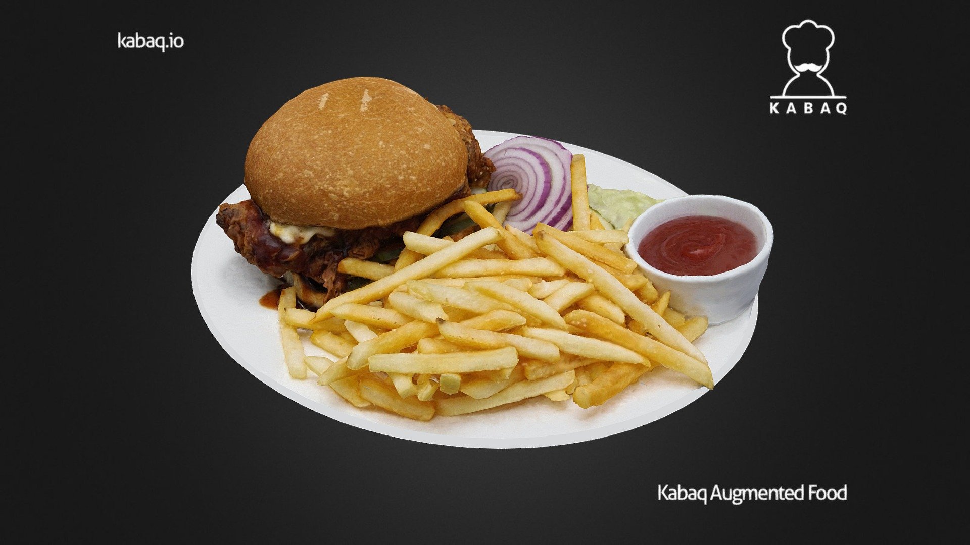 No.7 - Fried Chicken Sandwich - 3D model by Kabaq Augmented Reality Food (@kabaq) 3d model