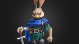 Knight Rabbit from Untamed Artstation Challenge rabbit, medieval, stylised, rabbit-cartoon, stylizedcharacter, untamed, cartoon, animal, stylized, fantasy, knight, untamed-challenge