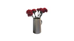 Carnations in Textured Vase plant, red, flower, vase, rose, bouquet, roses, carnation, house, decoration, carnations