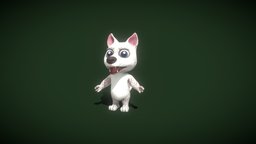 Cartoon White Wolf Animated 3D Model