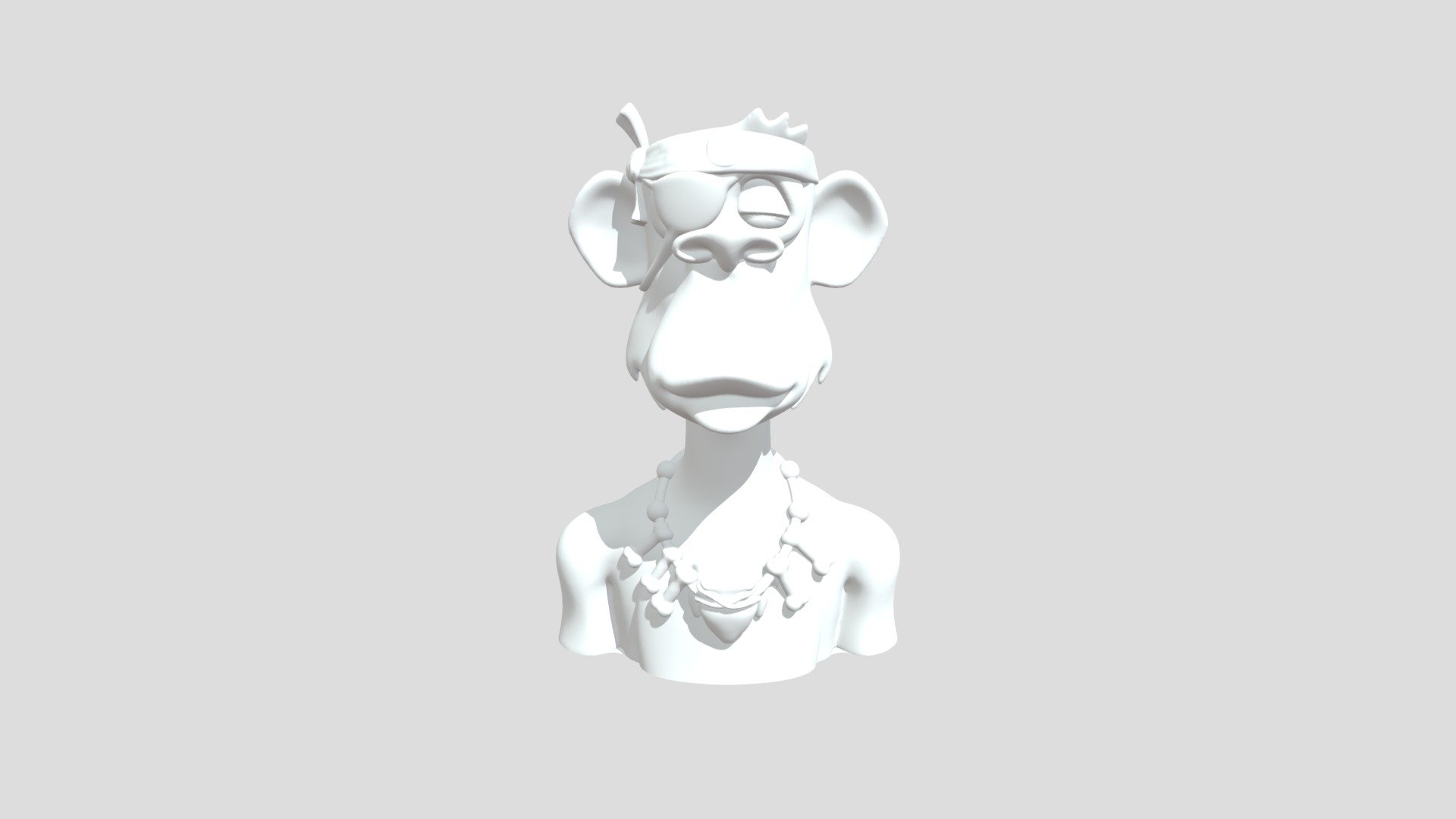 3D model inspired by the Bored Ape Yacht Club collection.

Properties:


Clothes: bone necklace
Earring: none
Eyes: eyepatch
Hat: sushi chef headband
Mouth: phoneme ooo
 - Bored Ape Bust - EYEPATCH INDIAN - 3D model by osvaldofilho3d 3d model