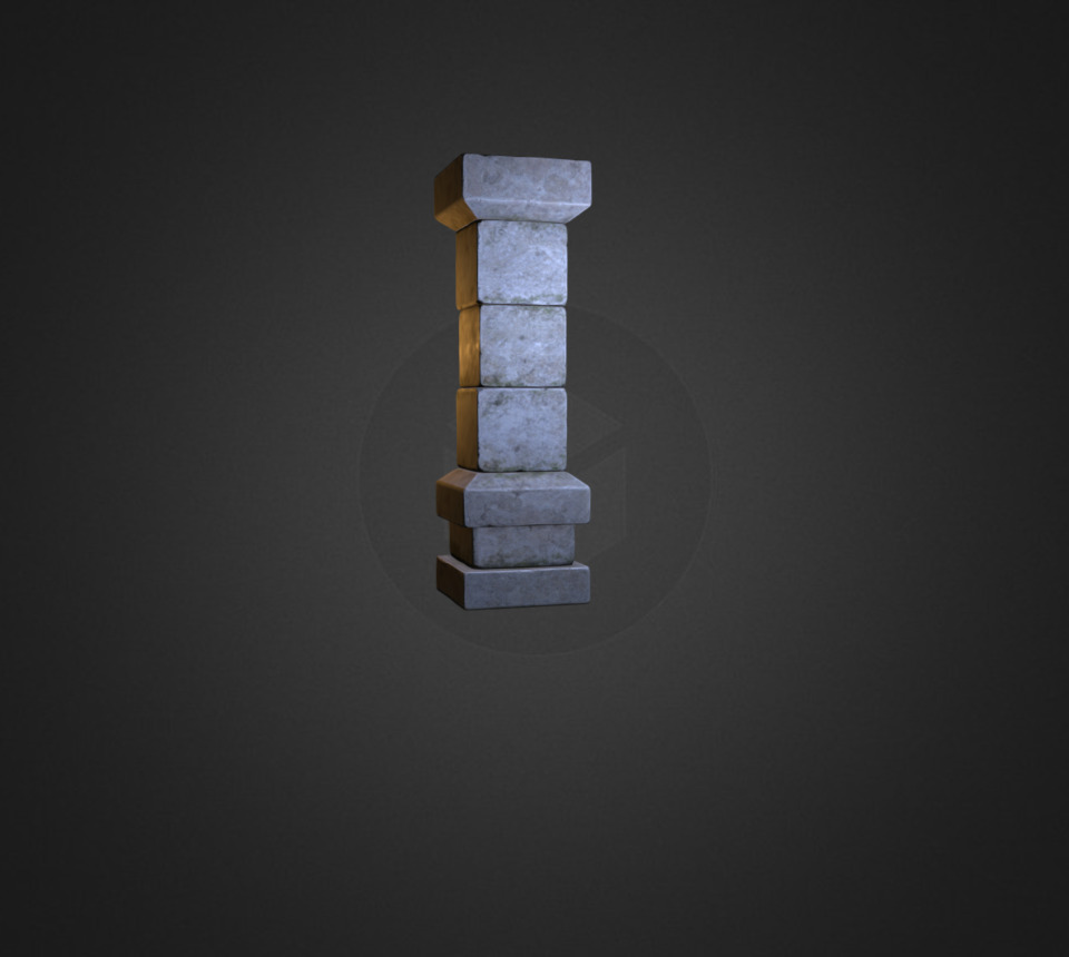 First model from series of dungeon game assets - Stone Pillar (Dungeon Assets) - 3D model by Łukasz Król (@luki251) 3d model