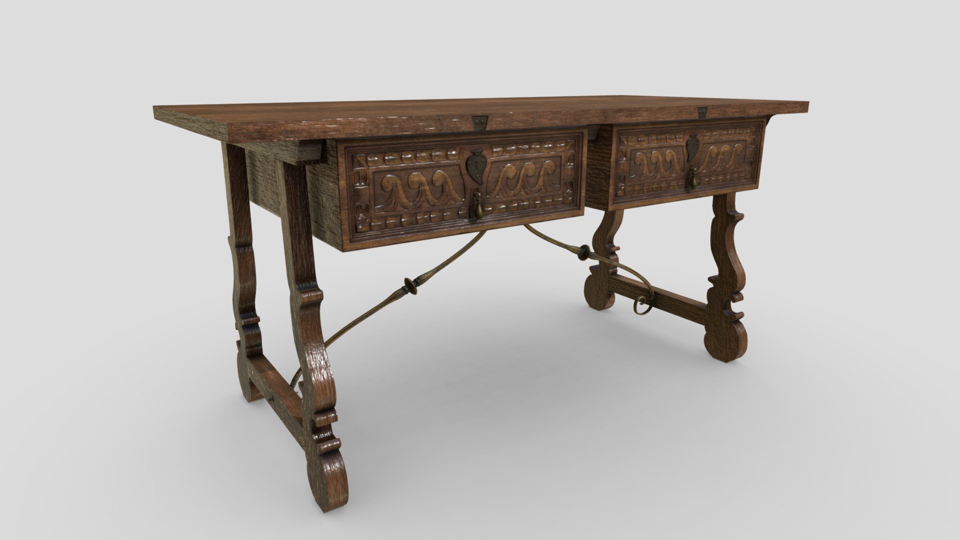 A nice old spanish table. Made in Blender / Substance Painter 3d model