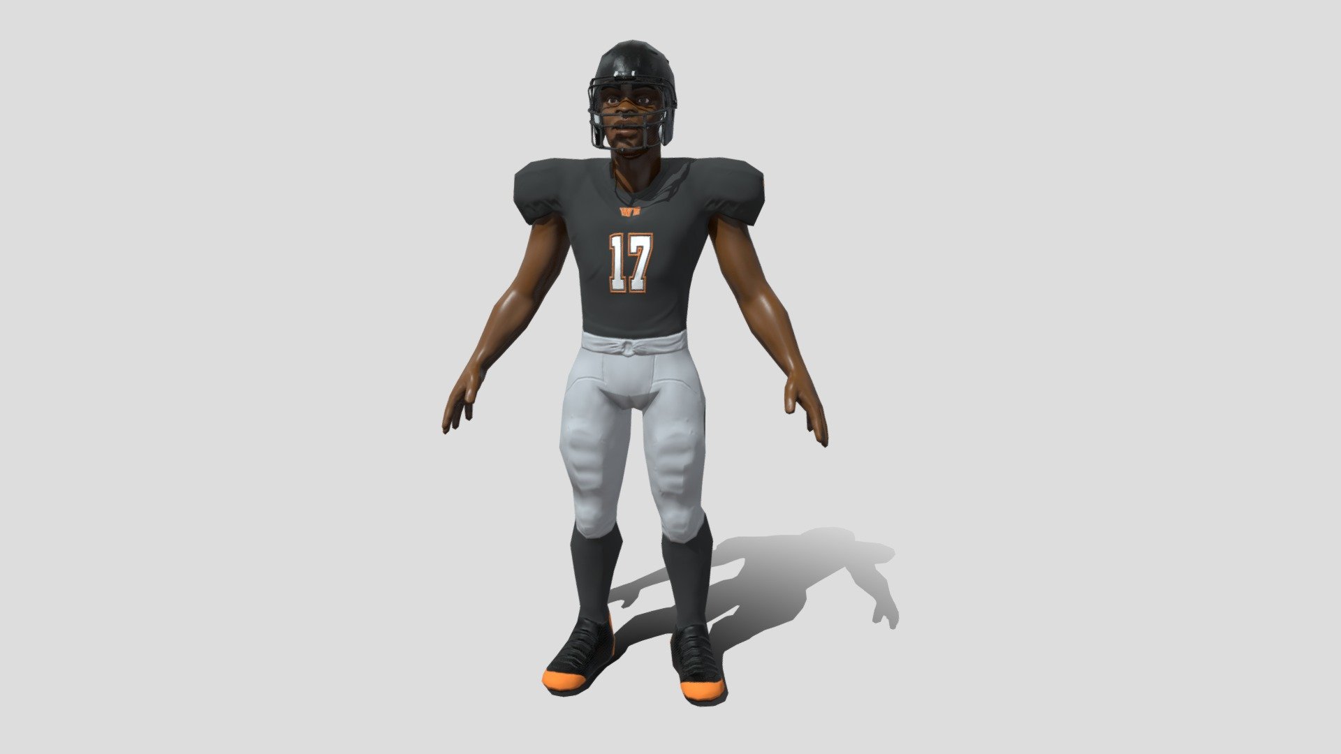 For Mobile Game - American Football Player Cartoon 2 - Download Free 3D model by Rafaias Mendes (@rafaias) 3d model
