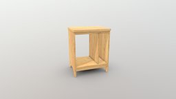 Solid Wood Mini Bedside Table Shelf fbx, substancepainter, blender