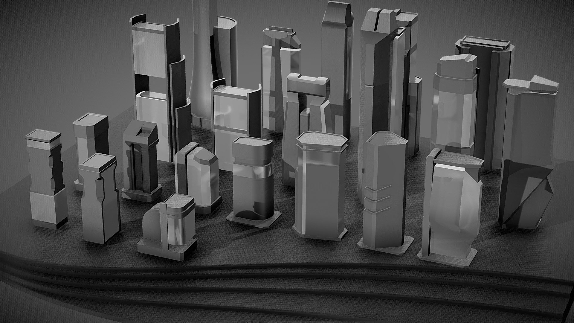This pack includes 21 sample buildings for quick prototyping your projects and creating  city mockups. 

No Uvs
All origins aligned with ground for easy snapping.
Materials showcased here are for display purposes only, and results may vary significantly depending on your final application.  - Mockup Buildings for Maquette / Prototyping - Buy Royalty Free 3D model by Luís Cherubini (@luischerub) 3d model
