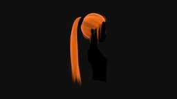Long Hair Style 1.1.1 hair, avatar, long, ready, vr, aaa, realistic, cinematic, realism, ponytail, longhair, hairstyle, long-hair, character, asset, game, female, stylized
