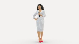 Girl with a microphone in a white suit 0217 music, suit, white, people, singer, miniatures, realistic, microphone, character, 3dprint, girl, model