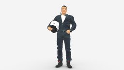 Man In Motorcycle Clothes 0093 style, people, clothes, motorcycle, miniatures, realistic, sportsman, character, 3dprint, model, man, male