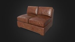Collins Leather Armless Sofa