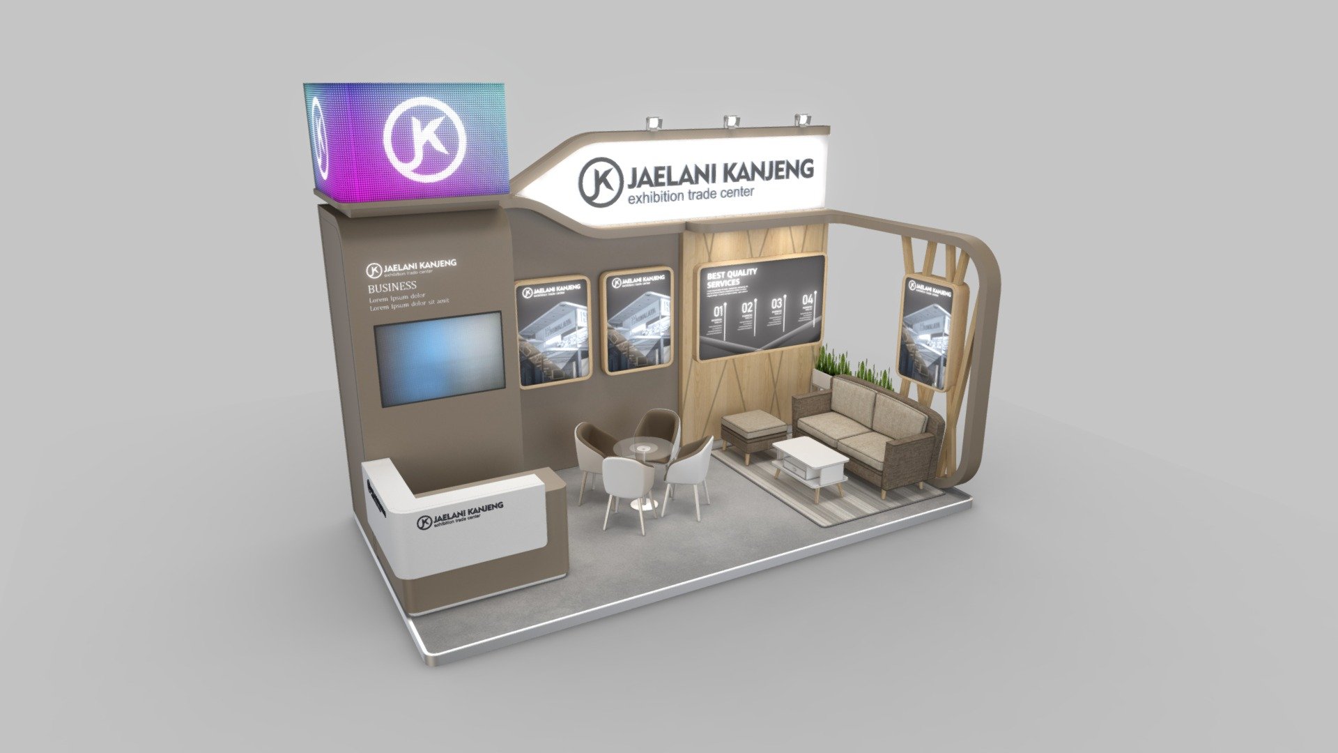 Exhibition stand 3D model

model dimensions: (18sqm / 6x3m / max height: 4.4m)



this model made using Autodesk 3Ds max 2018 / Vray 3.60.03 renderer



there are also save in Autodesk 3Ds max 2015 version / Default scanline renderer / without lighting and camera



format conversion:

1&gt; Fbx format



standart map texture (without lighting setup)



vray complete map texture (embed lighting texture map)



2&gt; Obj format



standart map texture (without lighting setup)



vray complete map texture (embed texture map)


 - EXHIBITION STAND ALY 18 sqm - Buy Royalty Free 3D model by fasih.lisan 3d model