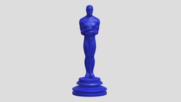 Oscar Award 3D Print film, bronze, figure, statuette, oscar, vr, ar, five, award, movie, show, victory, academy, sculptures, awards, merit, seventh, leadership, art, of, gold, 2023, categories