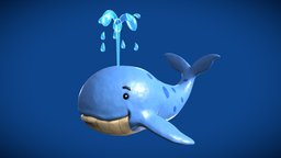 Stylized Cartoon Whale 🐳 sculpt, fish, painted, whale, eevee, whale-animal, 3d, blender, texture, creature, sea, ryanking, ryankingart