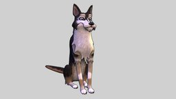 Chien-loup dog, maya, handpainted, 3d-coat, cartoon, zbrush, wolf