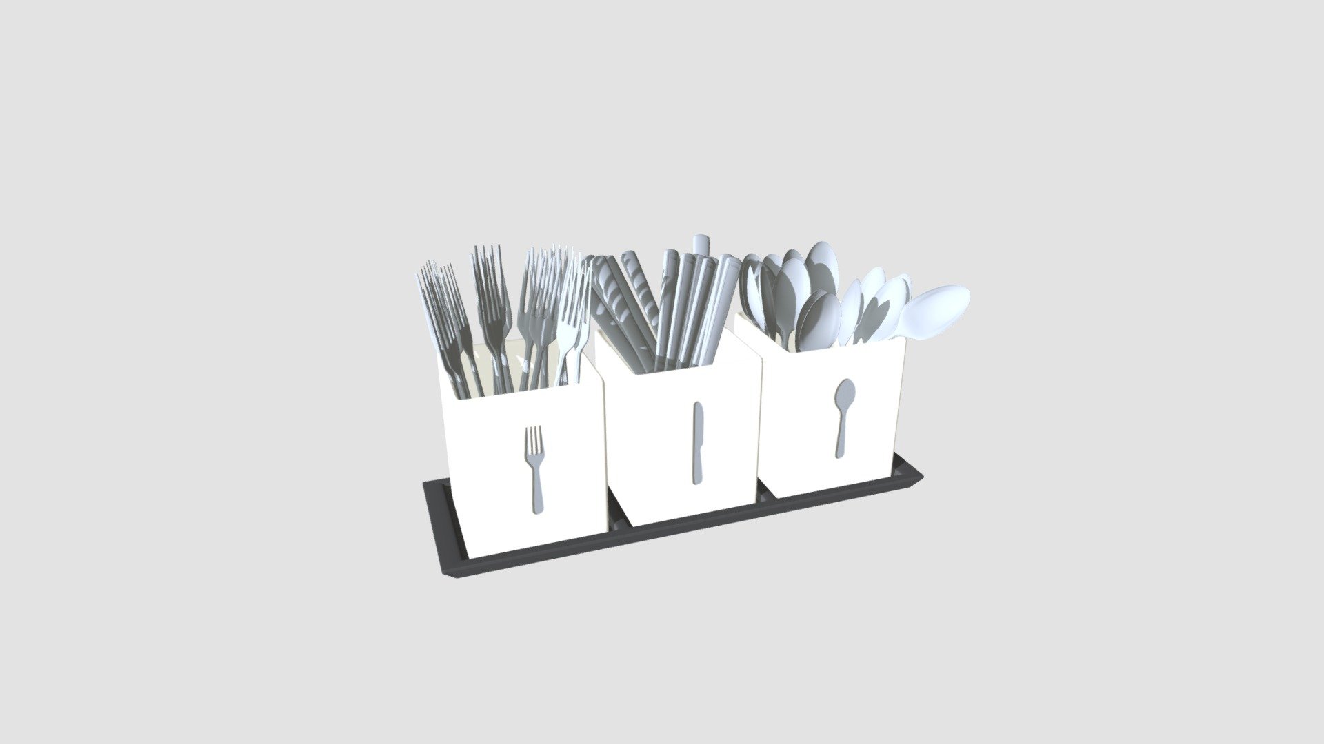 Highly detailed 3d model of cutlery box with all textures, shaders and materials. It is ready to use, just put it into your scene 3d model
