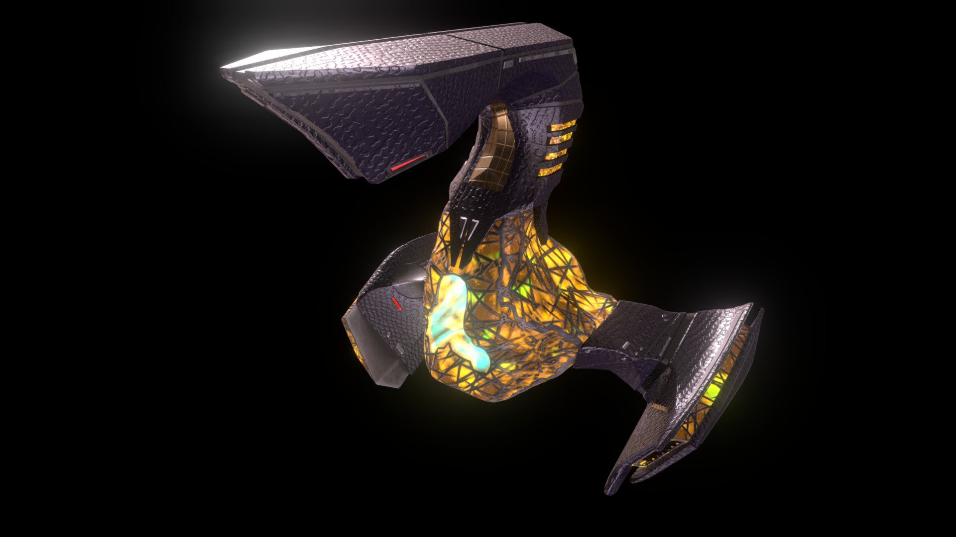 My 3D model of the Gorn Hunter starship used by the Gorn during the mid 23rd century, facing conflicts with Starfleet. This ship design was seen in Star Trek: Strange New Worlds. Original design by Daniel J Burns.

You can purchase it here: https://ko-fi.com/s/0c6fc7f401 - Gorn Hunter (Star Trek: Strange New Worlds) - 3D model by Pundus Art (@Pundus_Art) 3d model