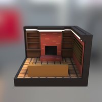 voxel Fireplace 3d, voxel, magicavoxel