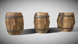 Wooden barrel barrel, barrel-props, pbr-texturing, pbr-game-ready, pbr, gameasset, gameready, imposter