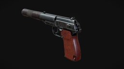 PB 6P9 (Silent Pistol) soviet, handgun, firearm, silent, silencer, pistol, ussr, weapon, pbr, gun, gameready