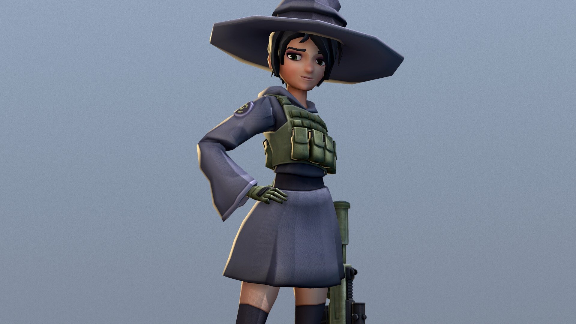 Made this little witch to keep practicing and learning^^
Original concept by: https://twitter.com/kobalt_blu/status/939032996132265984

Don't forget to check the artstation project for more about her + some cute renders!
 https://www.artstation.com/p/enNXb - Witchy - 3D model by pot4tochip (@andyvargas) 3d model