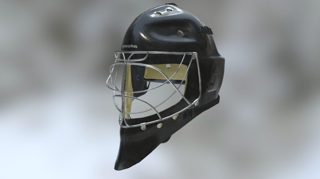 Hockey Goalie Helmet, Low Poly + Textures - 3D model by ignace 3d model