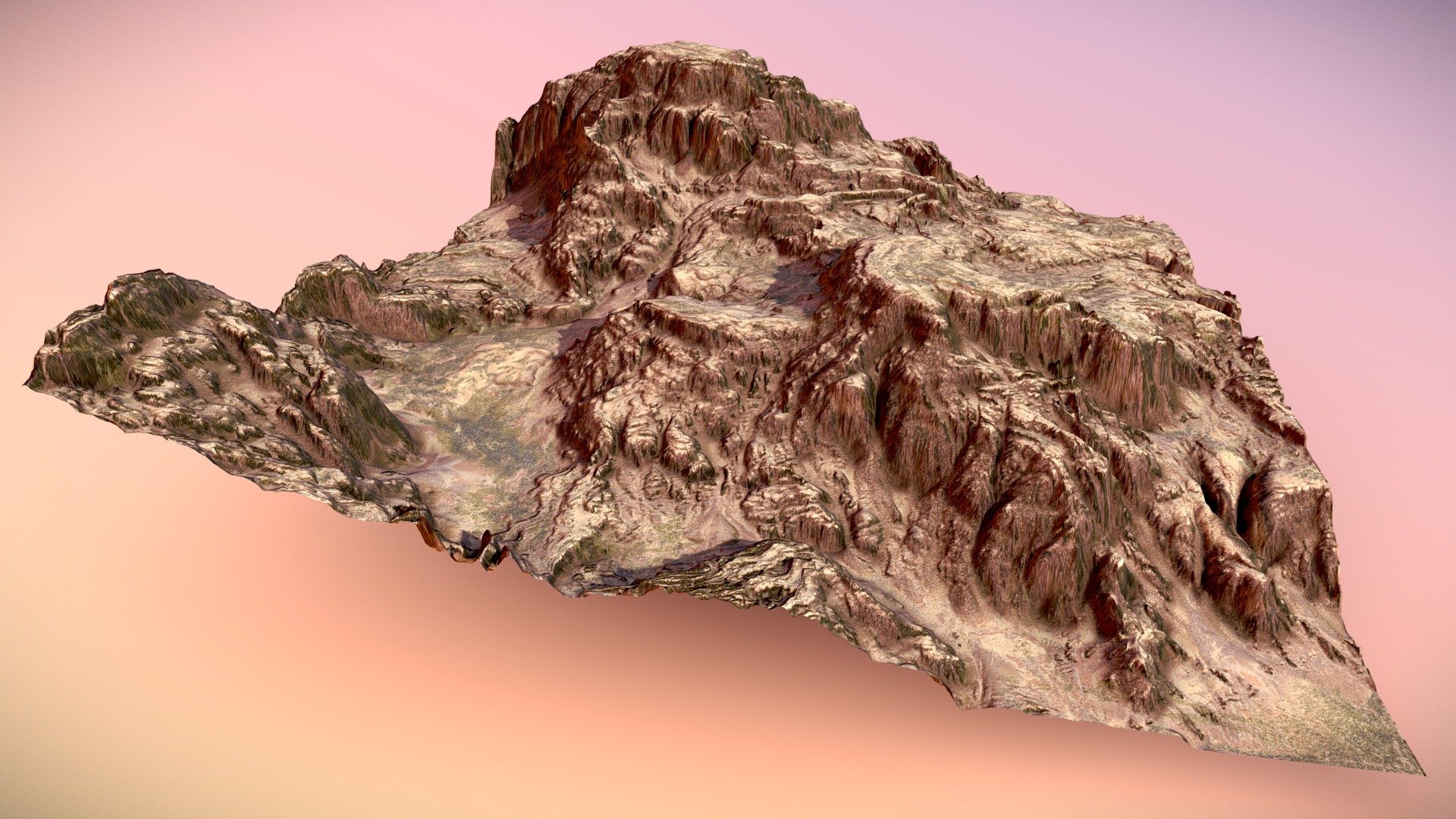 Some arid cliff terrain ya'll :) Gaea and Substance Painter - Arid Ridgeline Terrain - Buy Royalty Free 3D model by taber.noble 3d model