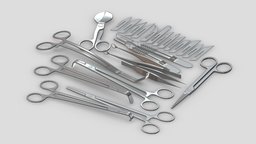 Medical Surgical Instruments Set scene, room, device, instruments, set, element, unreal, laboratory, generic, pack, equipment, collection, ready, vr, ar, hospital, realistic, science, machine, engine, medicine, pill, unity, asset, game, 3d, pbr, low, poly, medical, interior