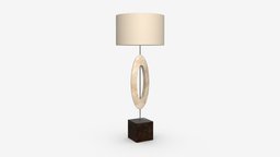 Table lamp with shade 04 object, room, lamp, modern, bedroom, illumination, classic, night, table, lampshade, decor, shade, 3d, pbr, design, home, interior, electric, light