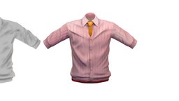 Cartoon High Poly Subdivision Striped Shirt body, short, volume, toon, dressing, avatar, white, cloth, shirt, fashion, clothes, baked, subdivision, pink, tie, collar, stripes, yellow, sleeves, striped, mens, stitch, buttons, boobs, cuff, sleeve, colorful, diffuse-only, baked-textures, pleats, stand-up, dressing-room, dressingroom, cartoon, texture, model, textured, clothing, hand, "highpoly", "color-palettes", "orange-color"