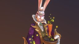 Magic Bunny Game ready bunny, charactermodel, lowpolymodel, pbrtexture, stylizedcharacter, 3dmodel, gameready