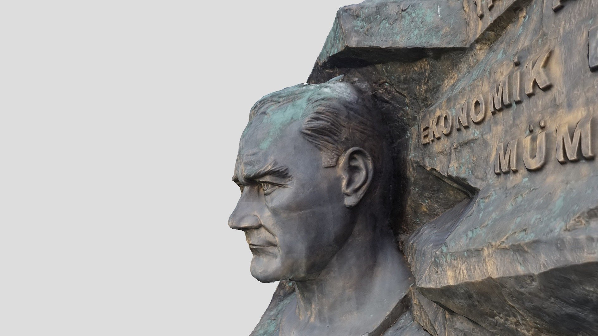 Atatürk Statue was made by sculptor Tankut Öktem in 2004.

Photogrammetric 3d model was produced using 490 photos (SONY ILCE-6000).

In the work, there is the following statement of Atatürk in 1922.
&ldquo;Full independence is only possible with economic independence.