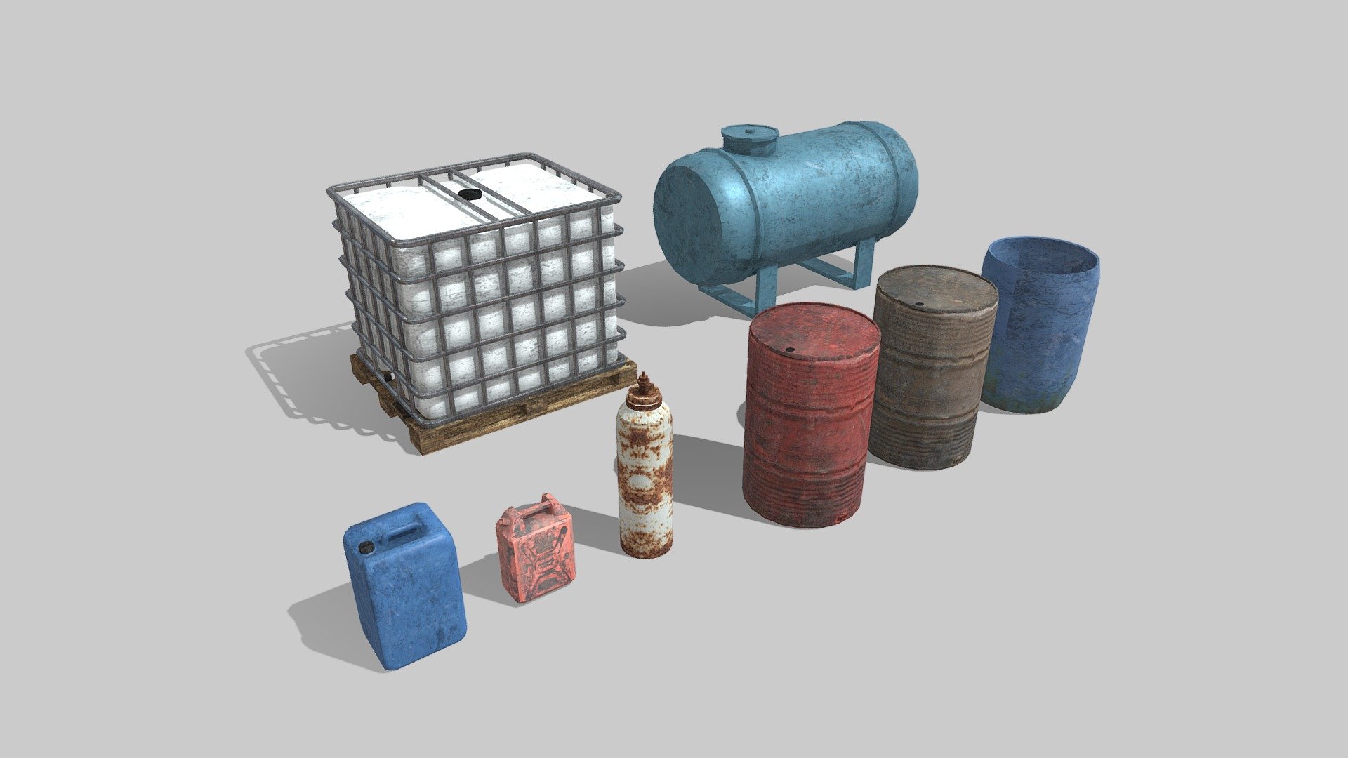 Features:




Low poly.

Game ready.

Optimized.

All textures included and materials applied.

Normal map and specular map included.

Grouped and nomed parts.

Easy to modify.

All formats tested and working.

No plugins required.
 - Liquid tanks - Buy Royalty Free 3D model by Elvair Lima (@elvair) 3d model