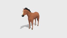 Low Poly Horse figure, figurine, 3dprinting, game, 3d, lowpoly, horse, animal, sport