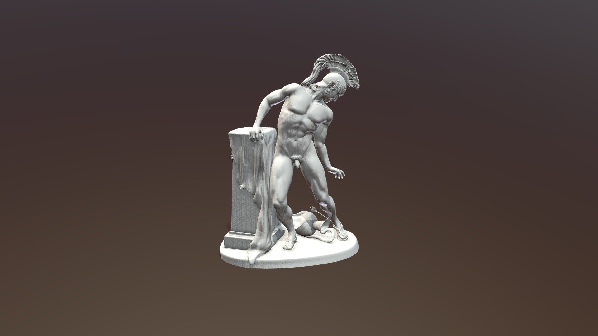 Sculpture of Achilles wounded in his heel, figure created in Zbrush for 3D printing.
Ideal for interior decoration or to collect

The file is in stl format in one piece - Sculpture of Achilles wounded in his heel - Buy Royalty Free 3D model by abauerenator 3d model