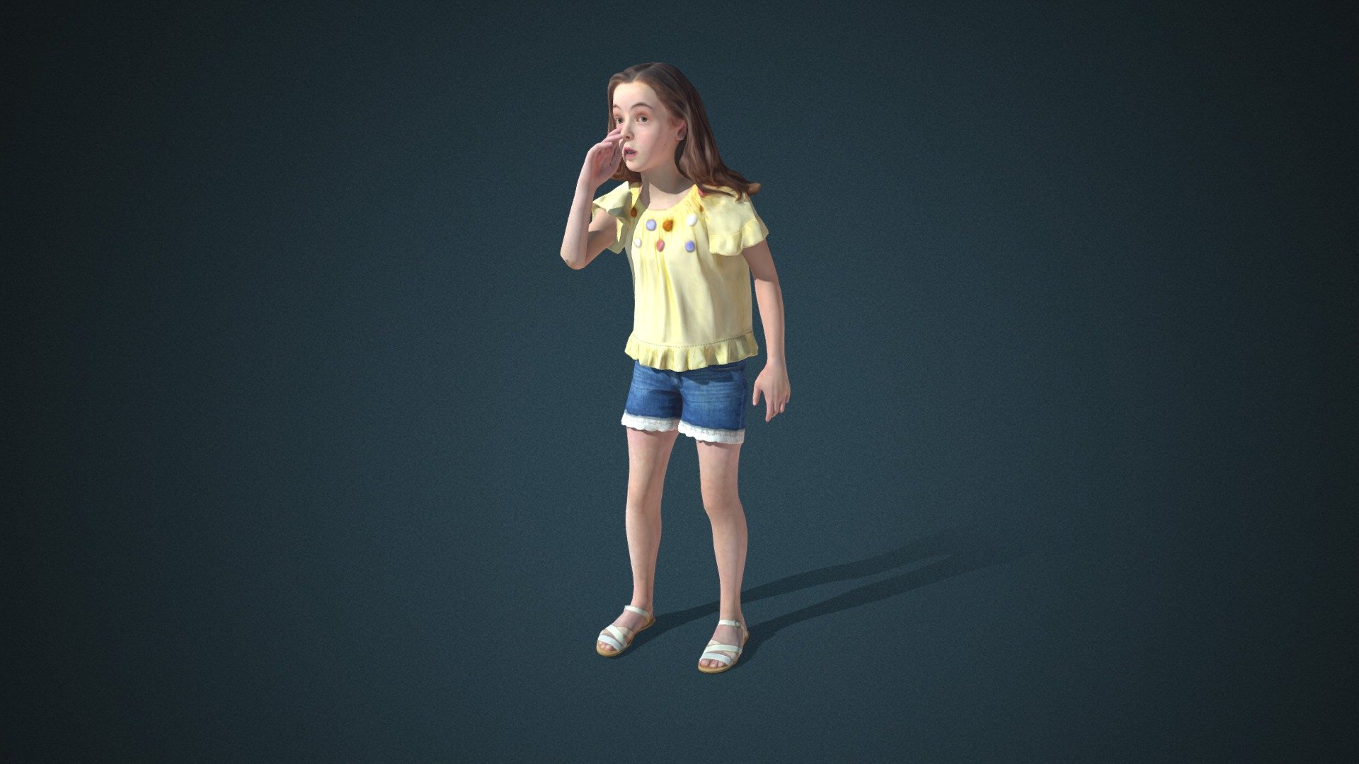 Do you like this model?  Free Download more models, motions and auto rigging tool AccuRIG (Value: $150+) on ActorCore
 

This model includes 2 mocap animations: Kid_Talk,Kid_walk normal. Get more free motions

Design for high-performance crowd animation.

Buy full pack and Save 20%+: Kids Vol.2


SPECIFICATIONS

✔ Geometry : 7K~10K Quads, one mesh

✔ Material : One material with changeable colors.

✔ Texture Resolution : 4K

✔ Shader : PBR, Diffuse, Normal, Roughness, Metallic, Opacity

✔ Rigged : Facial and Body (shoulders, fingers, toes, eyeballs, jaw)

✔ Blendshape : 122 for facial expressions and lipsync

✔ Compatible with iClone AccuLips, Facial ExPlus, and traditional lip-sync.


About Reallusion ActorCore

ActorCore offers the highest quality 3D asset libraries for mocap motions and animated 3D humans for crowd rendering 3d model