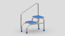 Medical Step Stool scene, room, device, instruments, set, element, unreal, laboratory, generic, pack, equipment, collection, ready, vr, ar, hospital, realistic, science, machine, engine, medicine, pill, unity, asset, game, 3d, pbr, low, poly, medical, interior