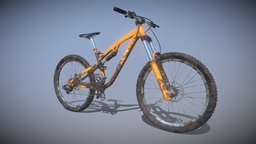 Dirty Mountain Bike bike, realistic, substancepainter