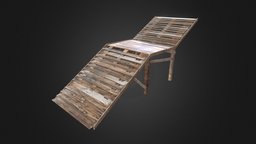 Old Wood Stairs stairs, vray, old, derelict, 3d, low, poly, wood