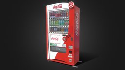 Japanese Coca Cola Vending Machine japan, high, resolution, prop, photorealistic, vending, coca, cola, ready, 4k, tokyo, machine, quality, asset, game, low, poly