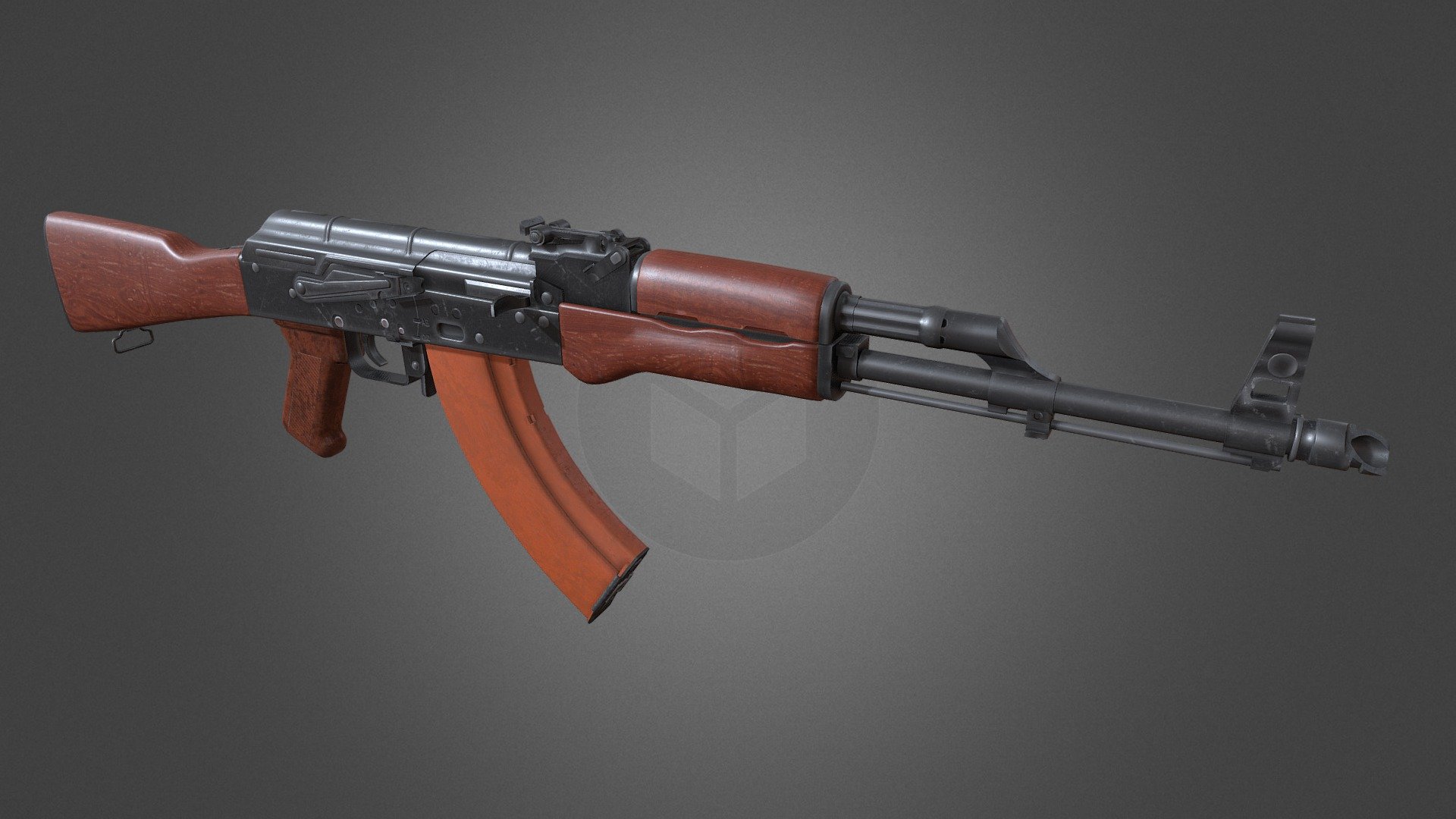 AKM (rus. Aвтомат Калашникова модернизированный) - modernized version of AK rifle, produced since late 50's. Probably the most popular AK pattern rifle in the world 3d model