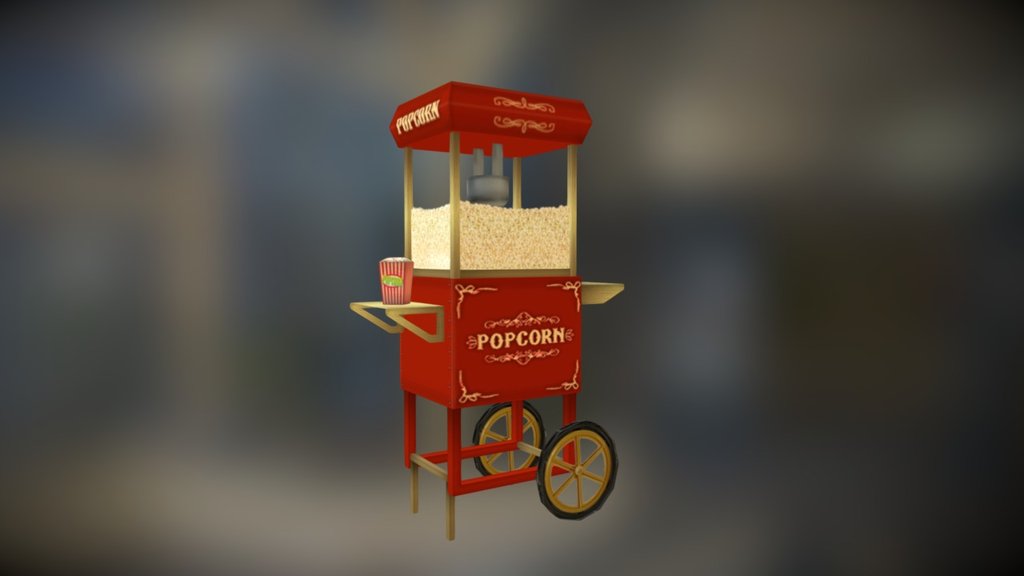 Vintage Popcorn Cart - 3D model by Nikki_Maru (@NK690) 3d model