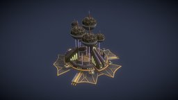 The Federations Network Center, SolarSails Game steampunk, jewlery, network, gamedev, floating, pirateship, illustration, floating-island