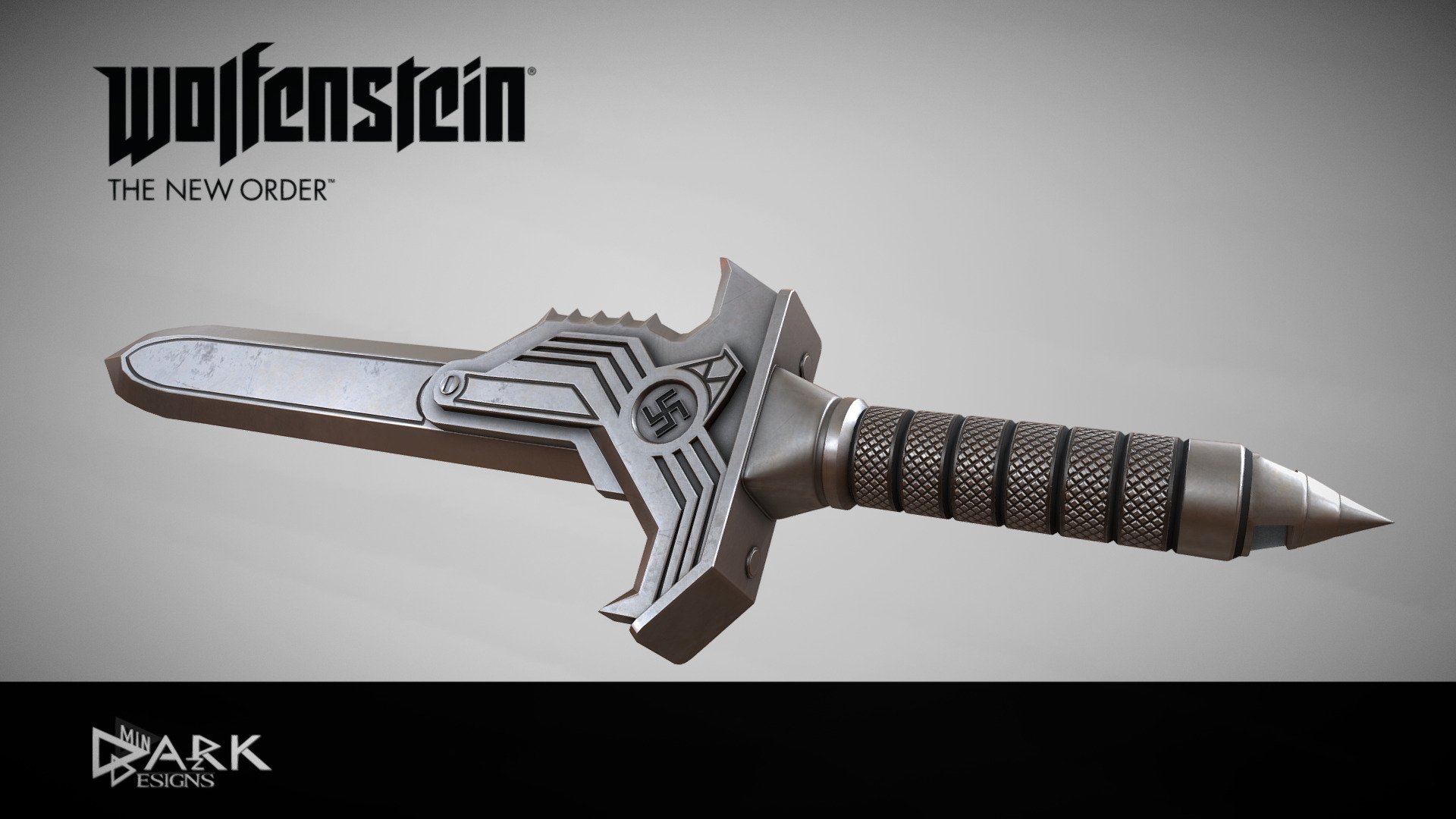 The Blade used by B.J. Blazkowicz in Wolfenstein: The New Order, inspired by the SS ceremonial Dagger and the U.S. M3 Fighiting Knife.

Modeled in Maya, UV in 3D-Coat, Textures in Substance Painter - Wolfenstein 1960 Combat Knife - Buy Royalty Free 3D model by dark-minaz 3d model