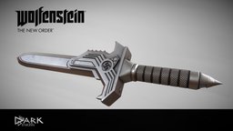 Wolfenstein 1960 Combat Knife new, m3, the, ss, order, ceremonial, wolfenstein, clearcoat, substancepainter, substance, knife, game, dagger, blade