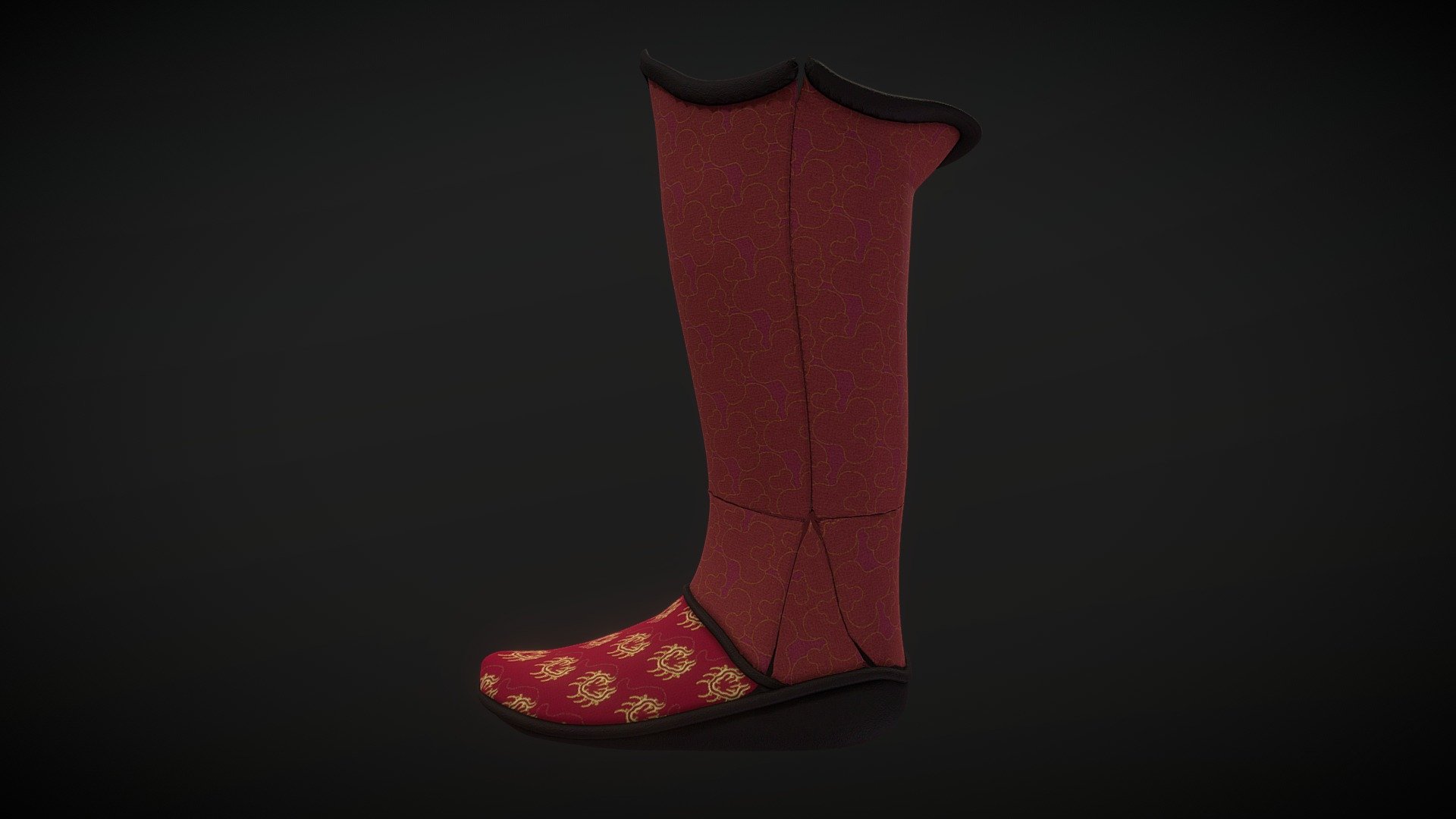 A WIP Boot I designed for Baatar, a character in my project: The Legend of Oghuz Khan. Based on findings from Noin Ula. Does not include buckles or straps 3d model