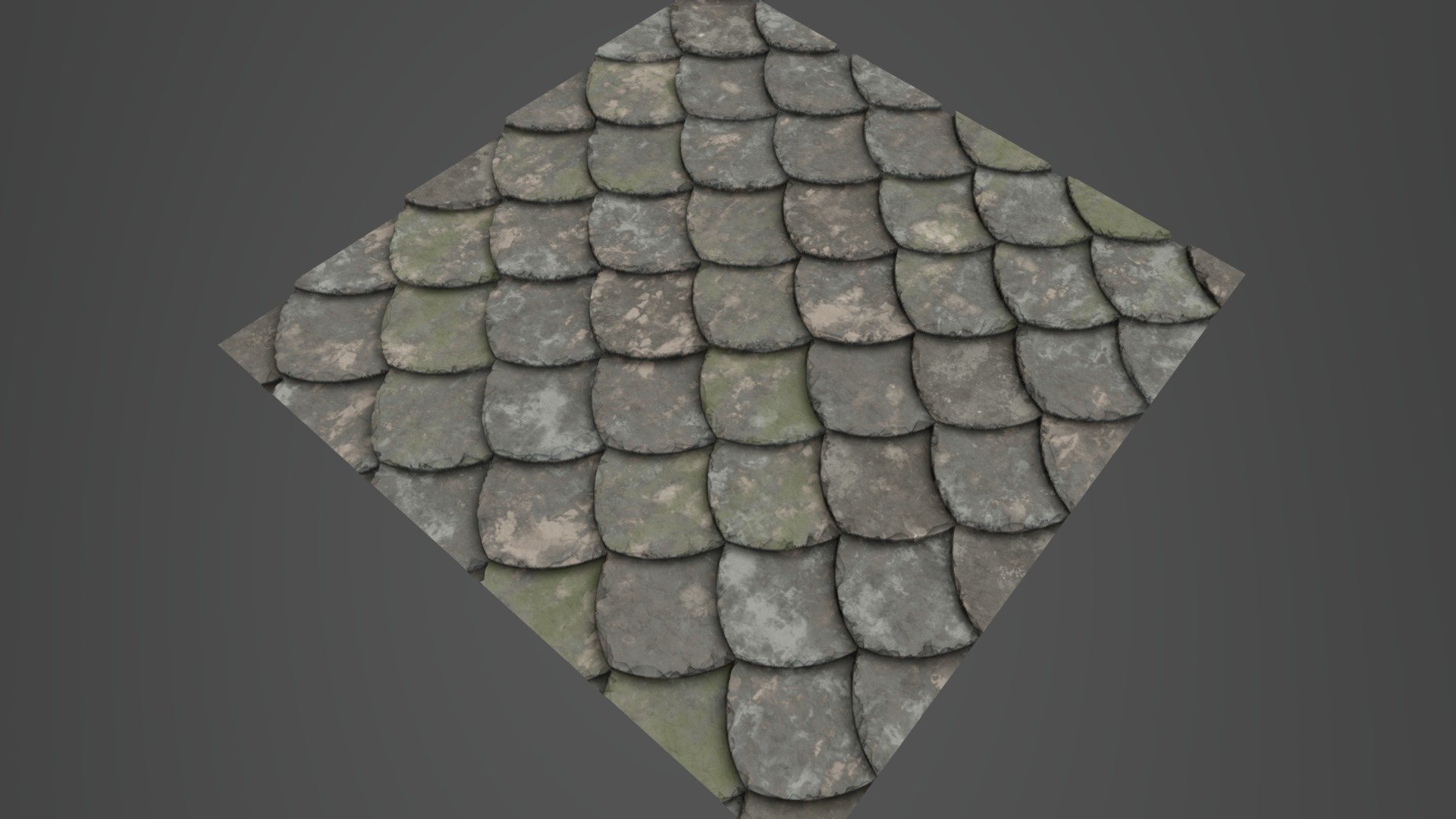 Here is a mossy roof tile material created only on Substance Designer 3d model