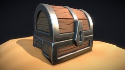 Stylized Treasure Chest chest, medieval, treasure, treasurechest, game, lowpoly, gameart, stylized