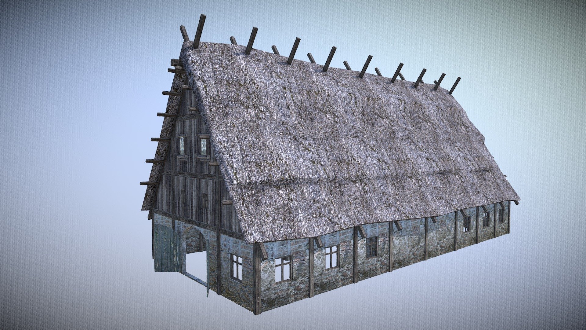 Game ready model - Medieval Barn - Buy Royalty Free 3D model by Dexsoft Games (@dexsoft-games) 3d model